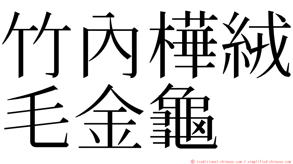 竹內樺絨毛金龜 ming font