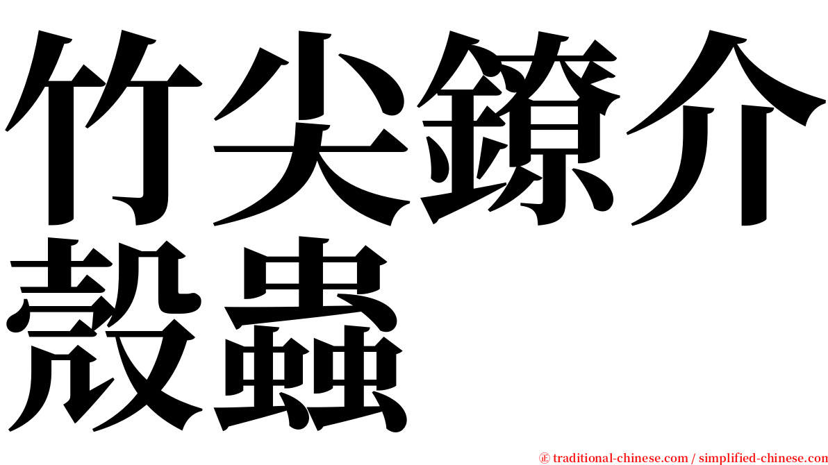 竹尖鐐介殼蟲 serif font
