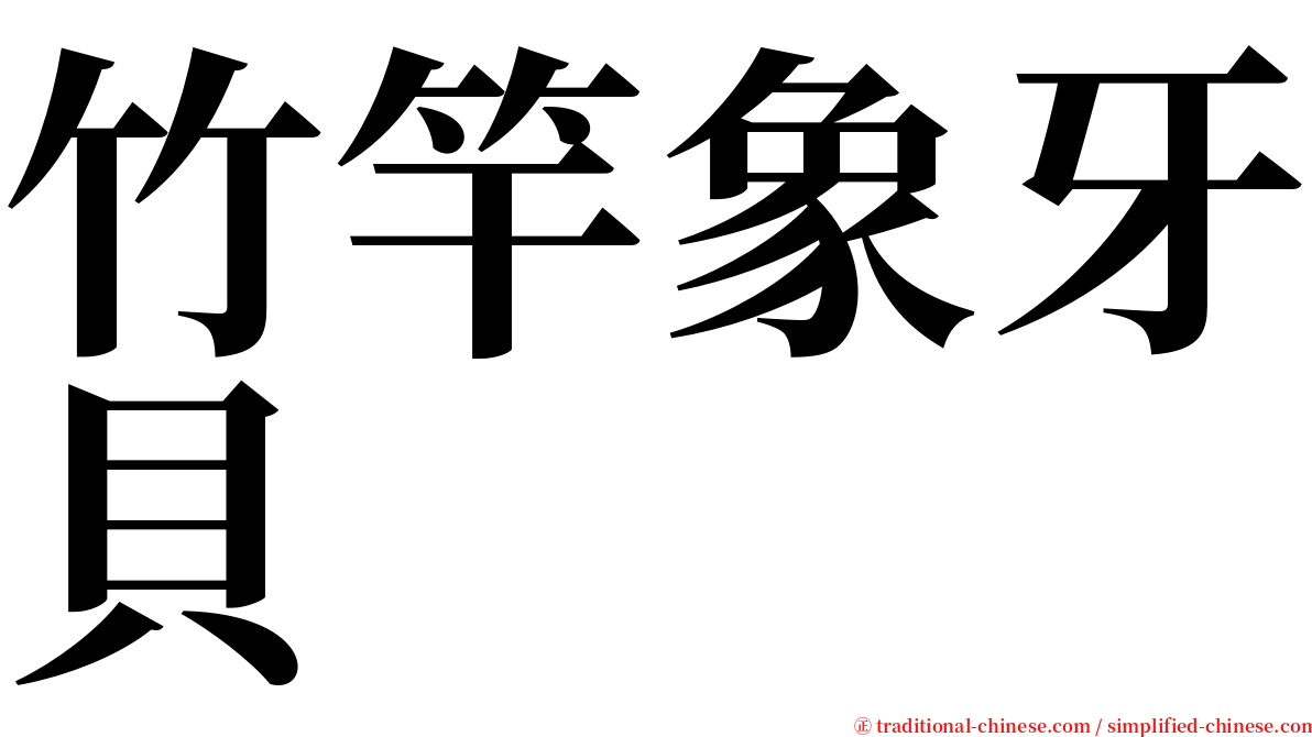 竹竿象牙貝 serif font