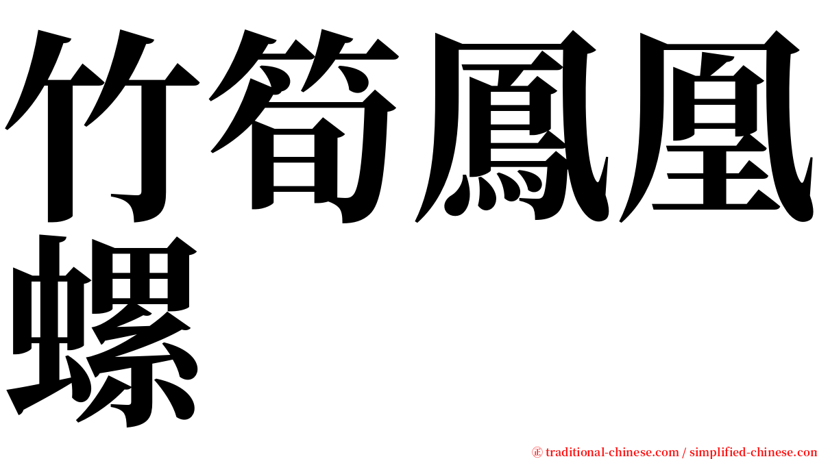 竹筍鳳凰螺 serif font