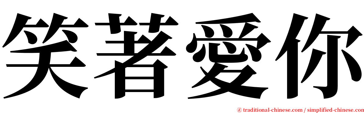 笑著愛你 serif font