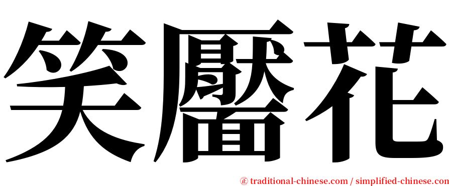 笑靨花 serif font