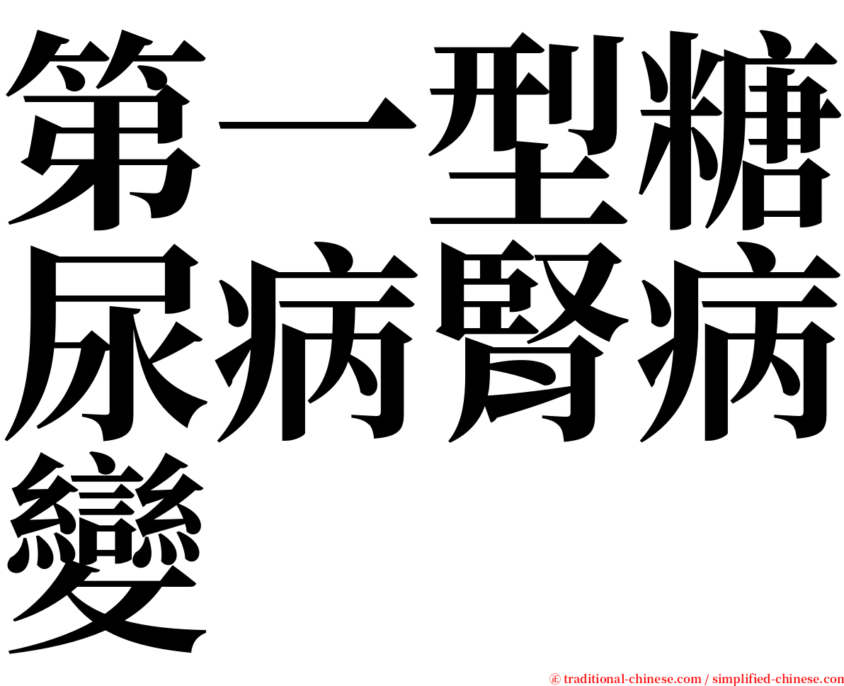 第一型糖尿病腎病變 serif font