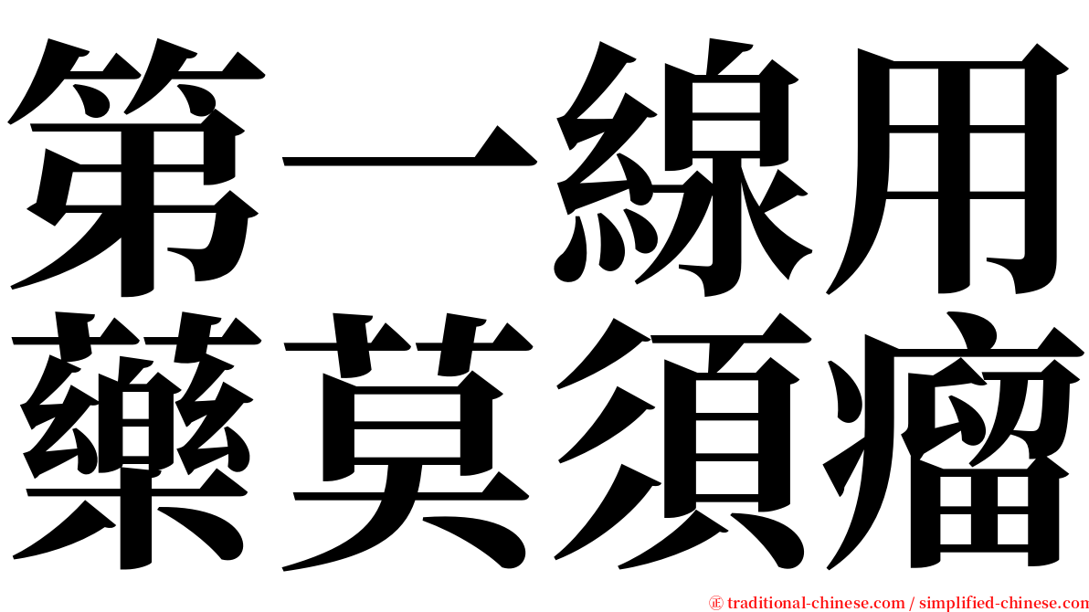 第一線用藥莫須瘤 serif font