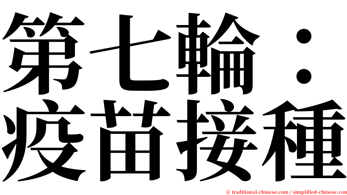 第七輪：疫苗接種 serif font