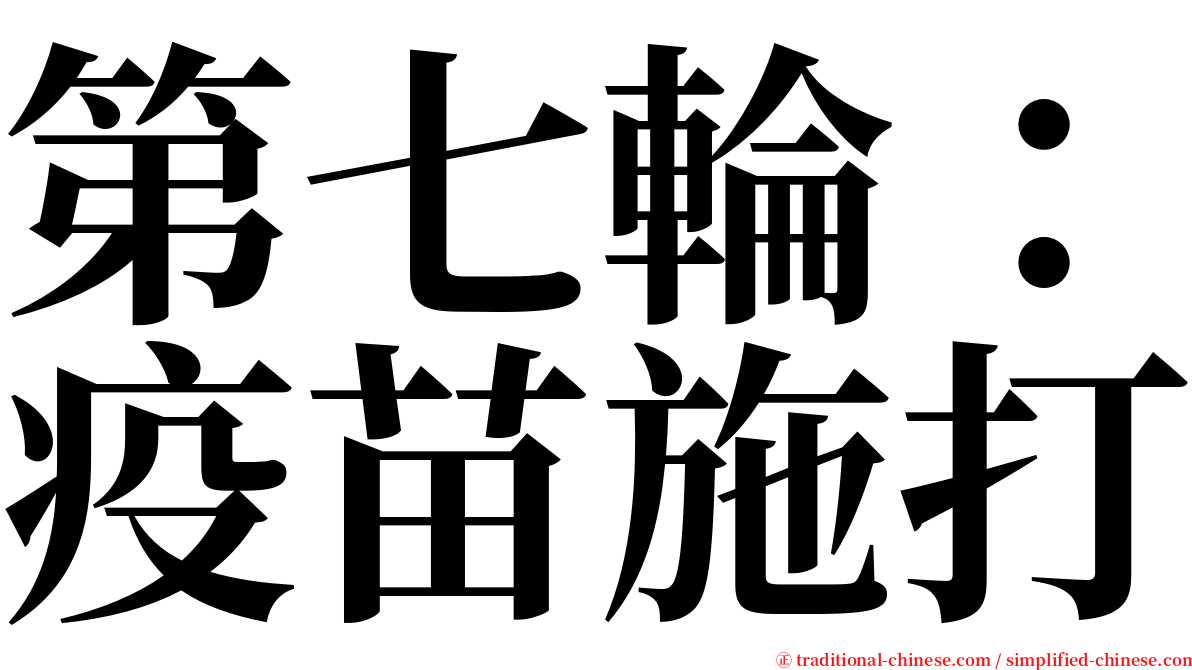 第七輪：疫苗施打 serif font