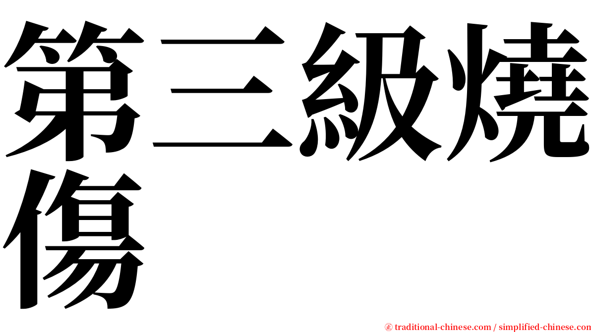 第三級燒傷 serif font