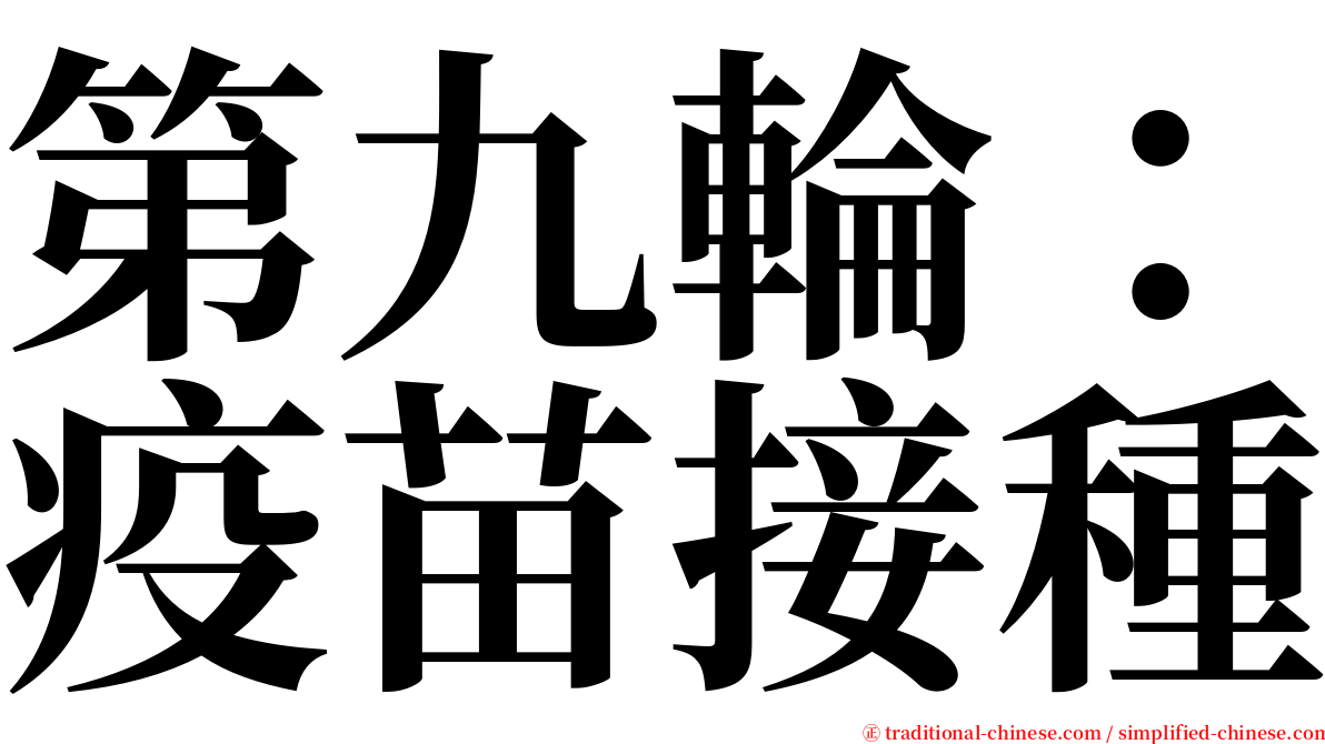 第九輪：疫苗接種 serif font