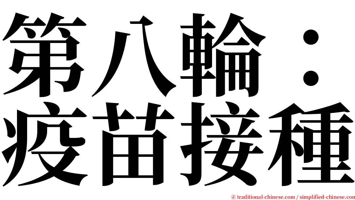 第八輪：疫苗接種 serif font