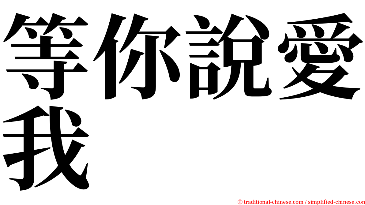 等你說愛我 serif font