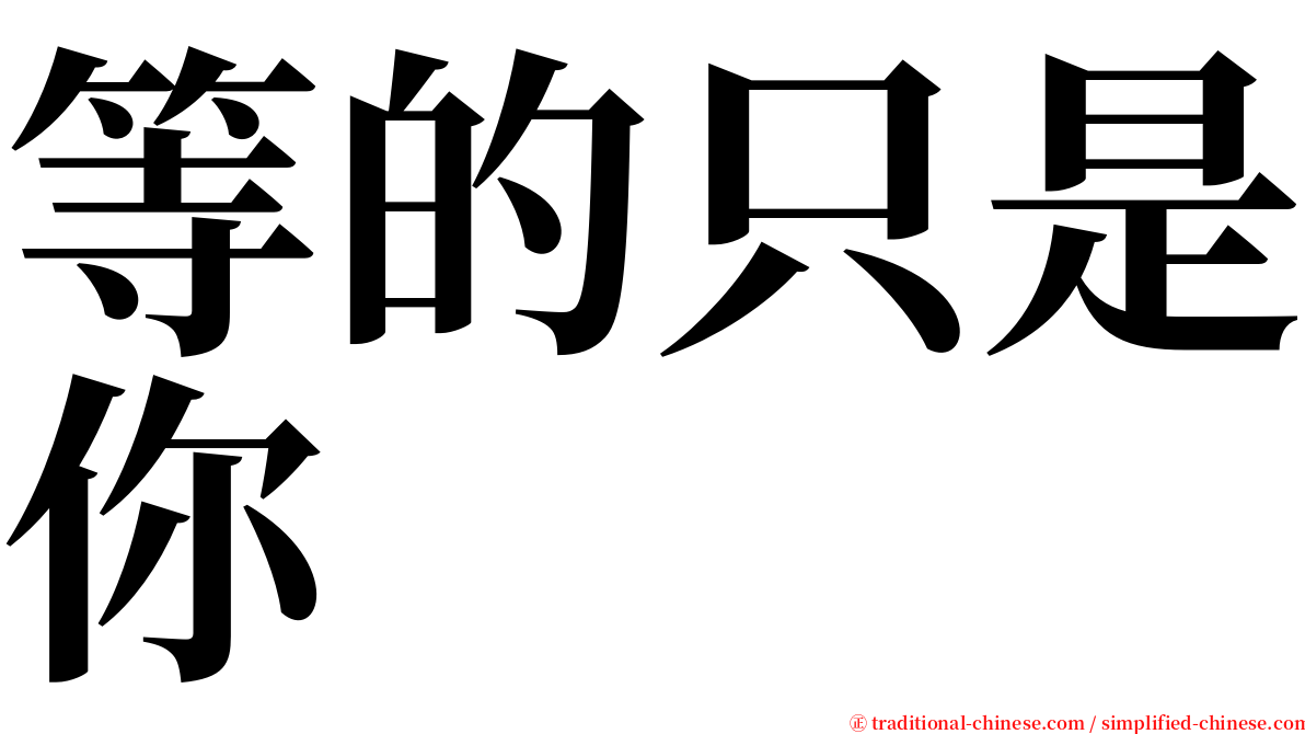 等的只是你 serif font