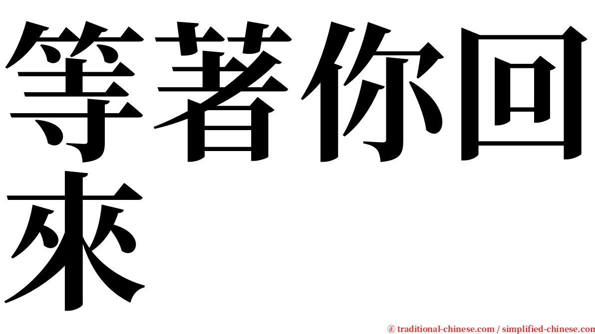 等著你回來 serif font