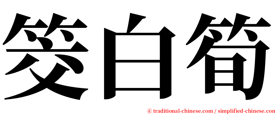 筊白筍 serif font