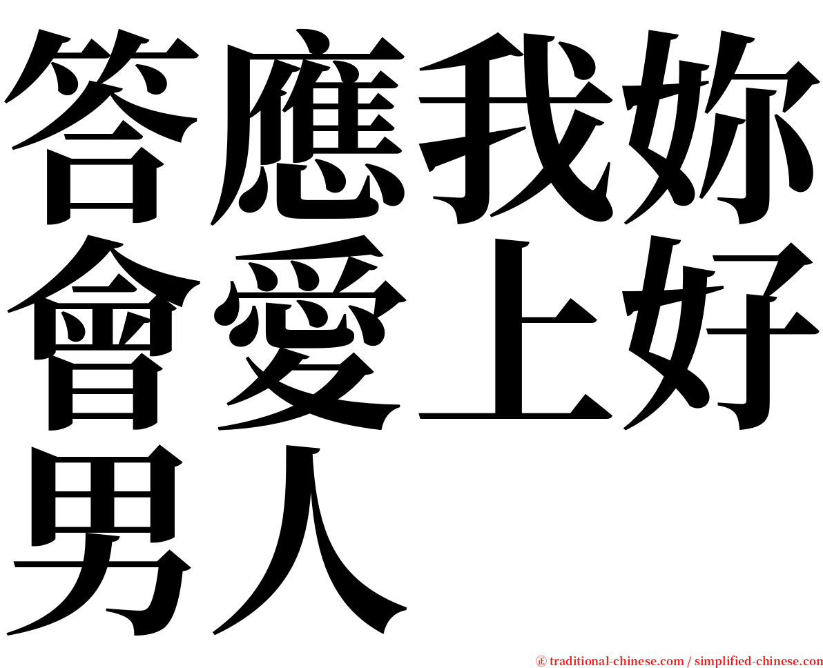 答應我妳會愛上好男人 serif font