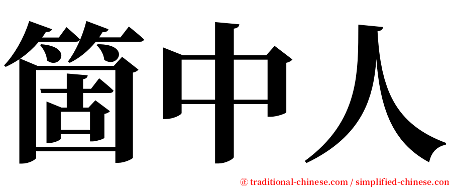 箇中人 serif font