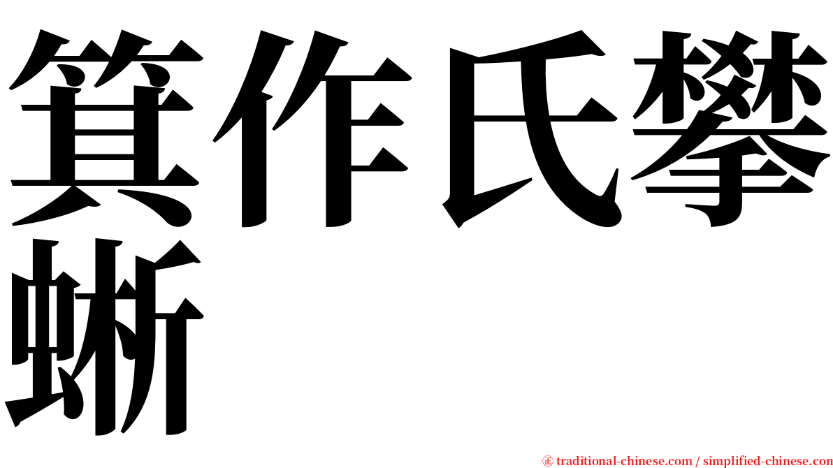 箕作氏攀蜥 serif font