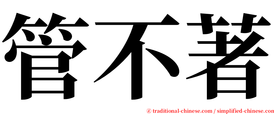 管不著 serif font