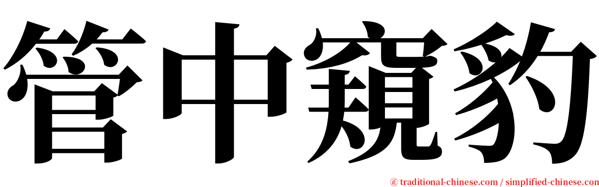 管中窺豹 serif font