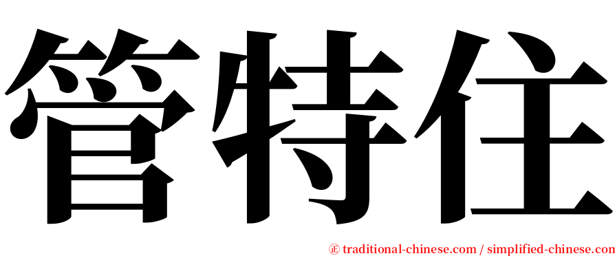 管特住 serif font