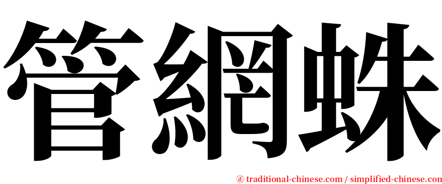 管網蛛 serif font