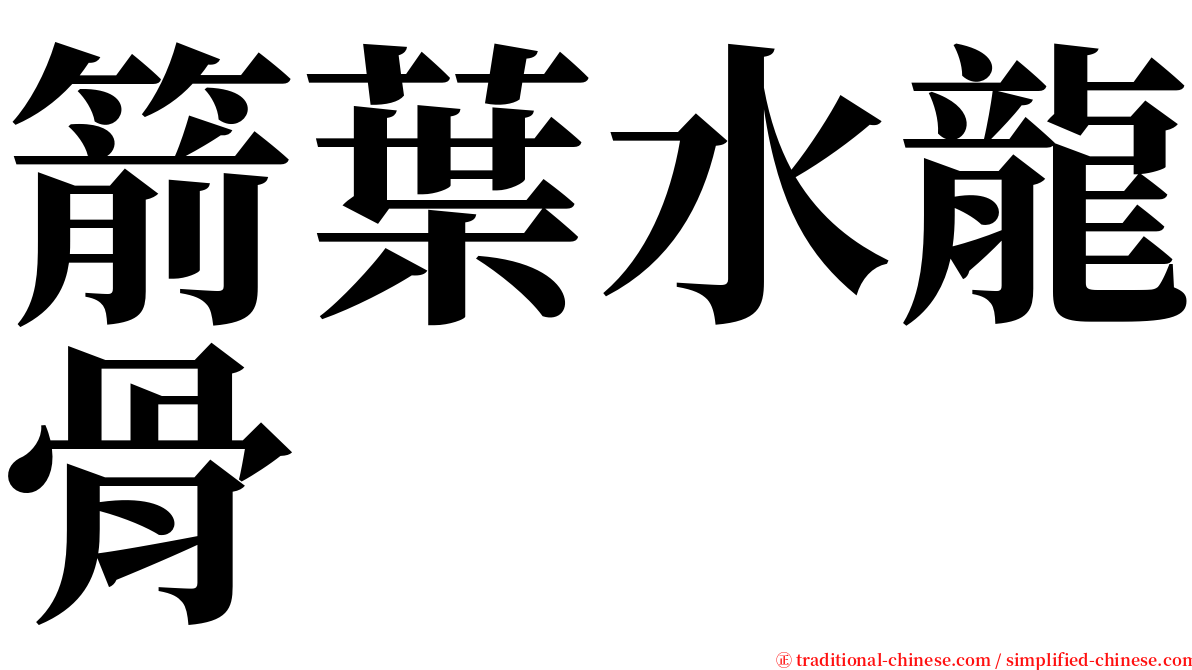 箭葉水龍骨 serif font