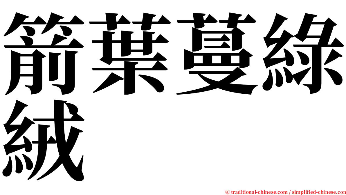 箭葉蔓綠絨 serif font