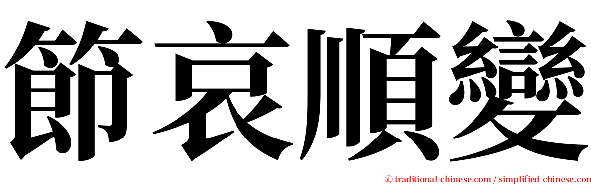 節哀順變 serif font
