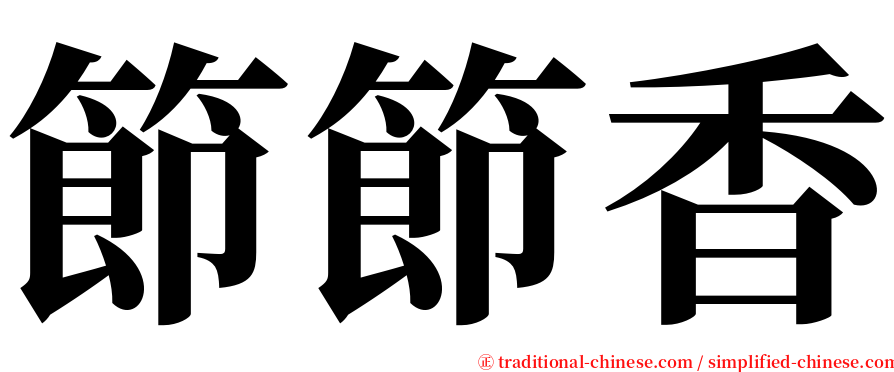 節節香 serif font