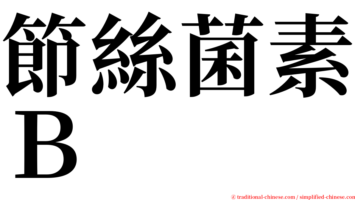 節絲菌素Ｂ serif font