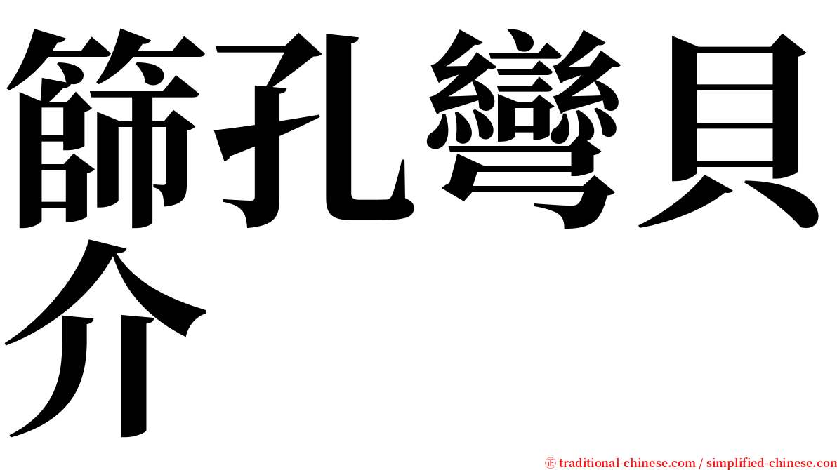 篩孔彎貝介 serif font