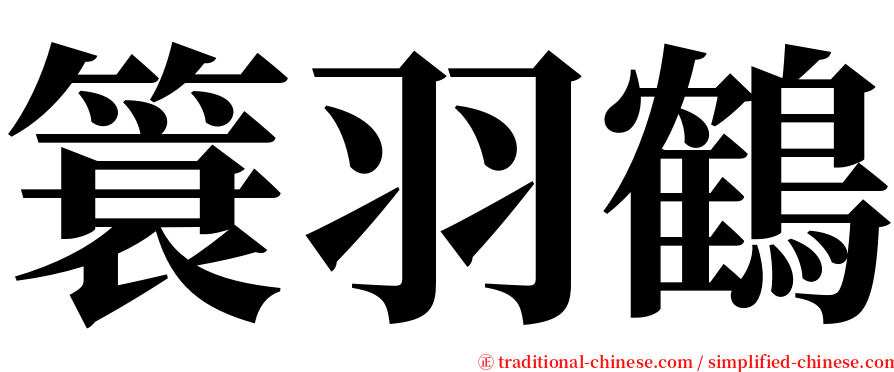 簑羽鶴 serif font