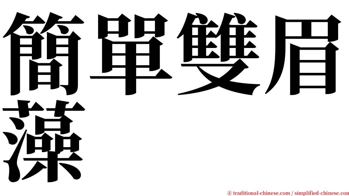簡單雙眉藻 serif font