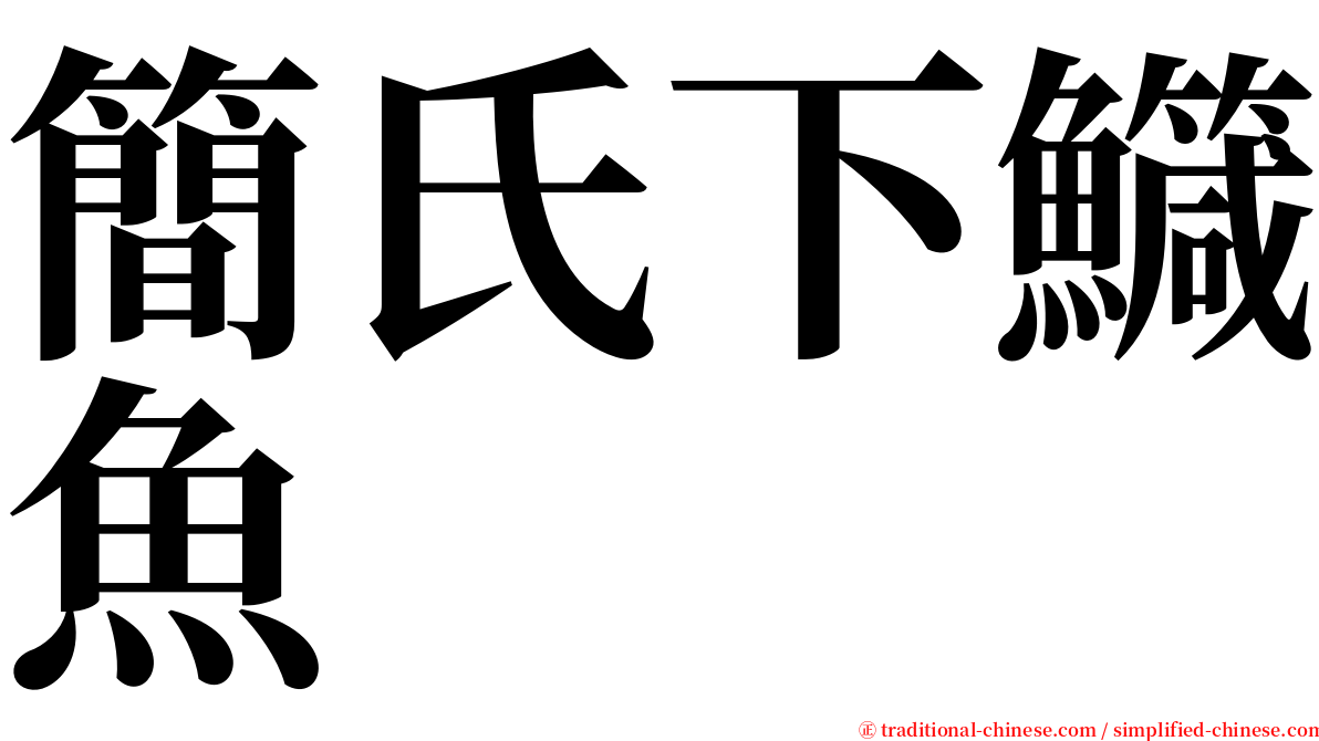 簡氏下鱵魚 serif font