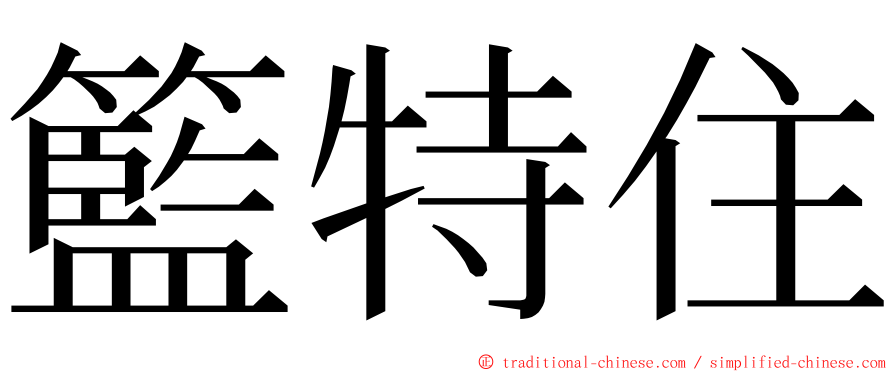 籃特住 ming font