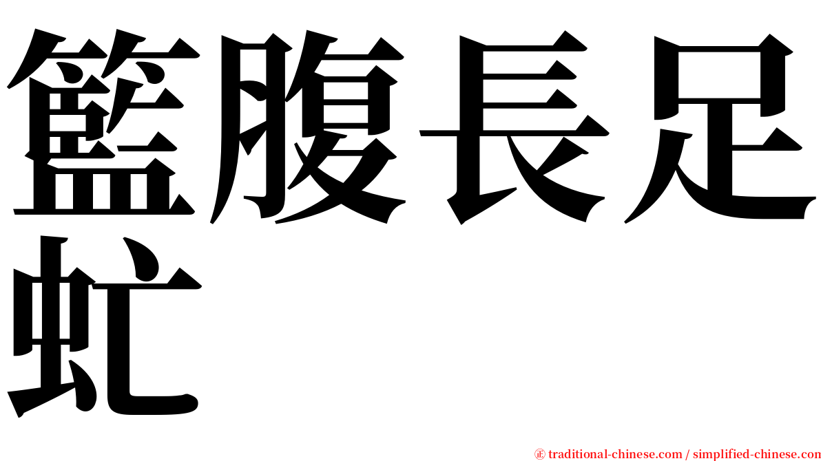 籃腹長足虻 serif font