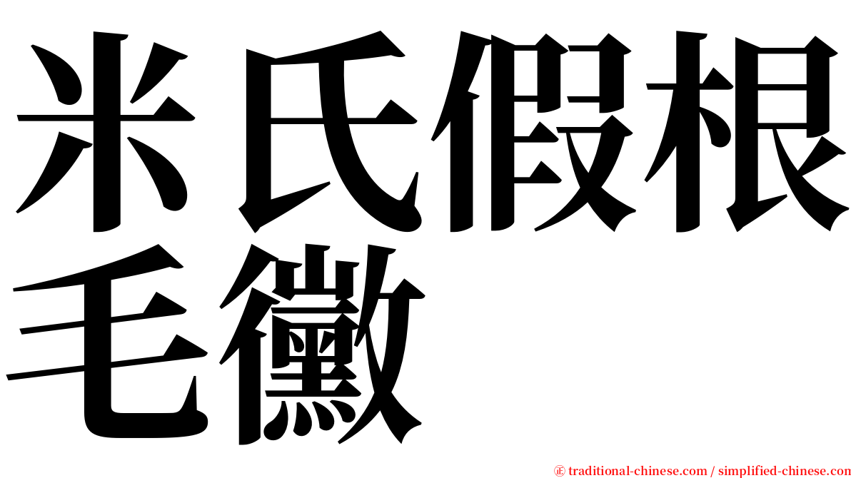 米氏假根毛黴 serif font