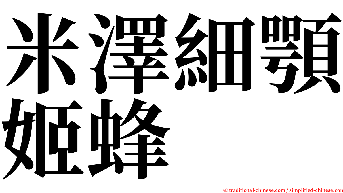 米澤細顎姬蜂 serif font