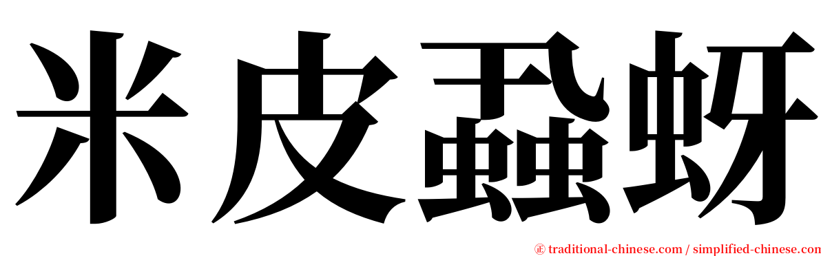 米皮蝨蚜 serif font