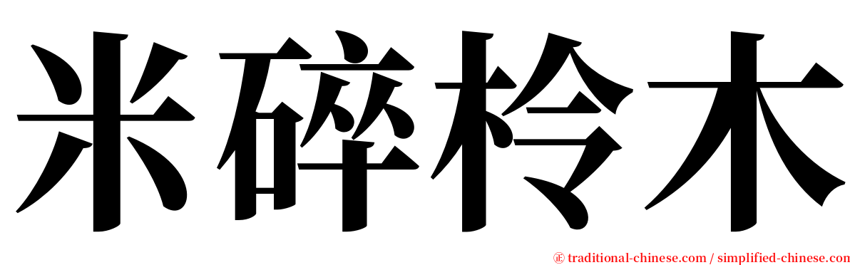 米碎柃木 serif font