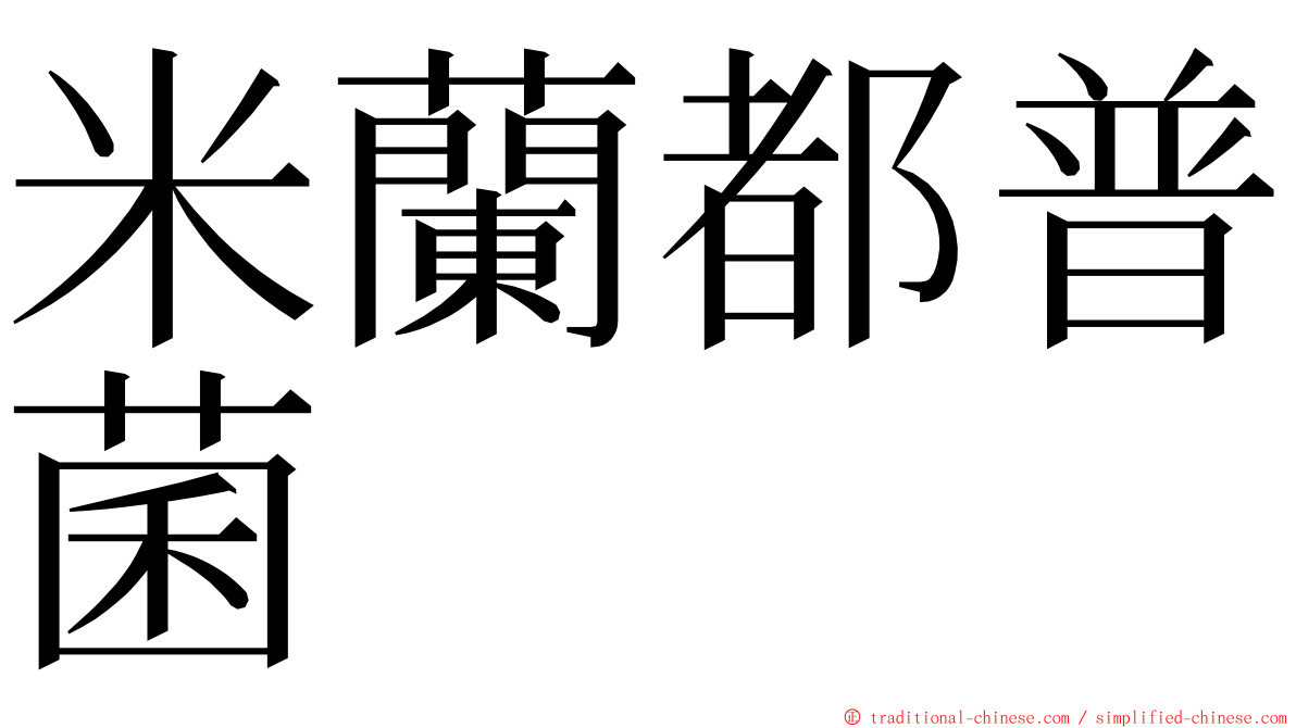 米蘭都普菌 ming font