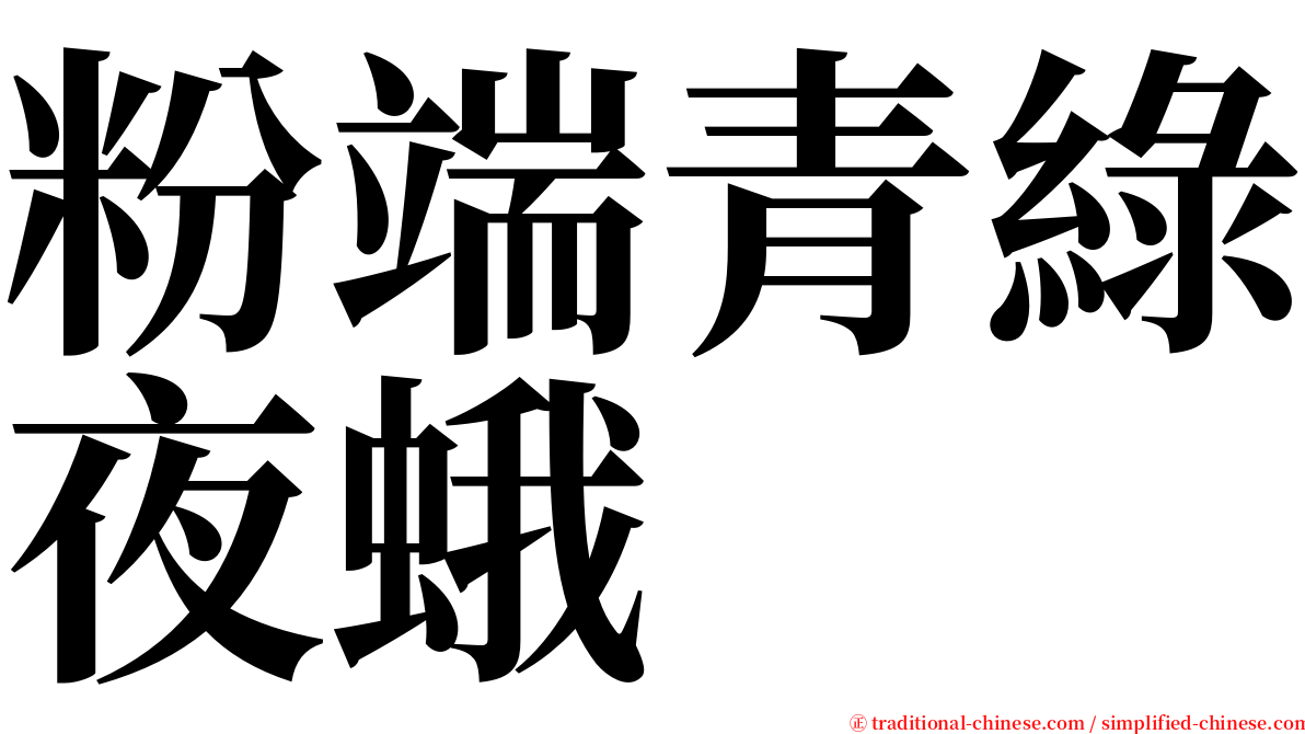 粉端青綠夜蛾 serif font