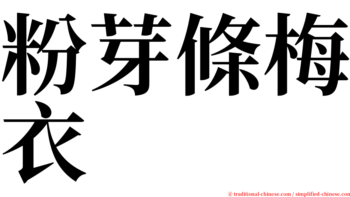 粉芽條梅衣 serif font