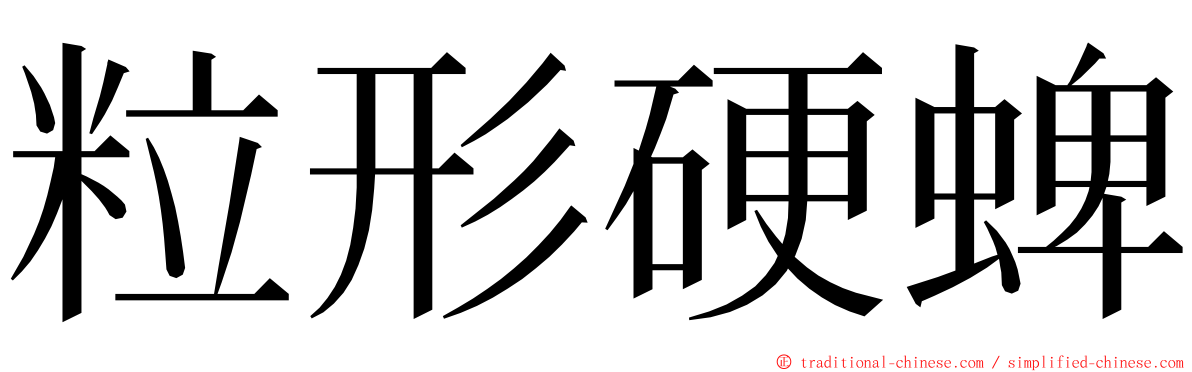 粒形硬蜱 ming font