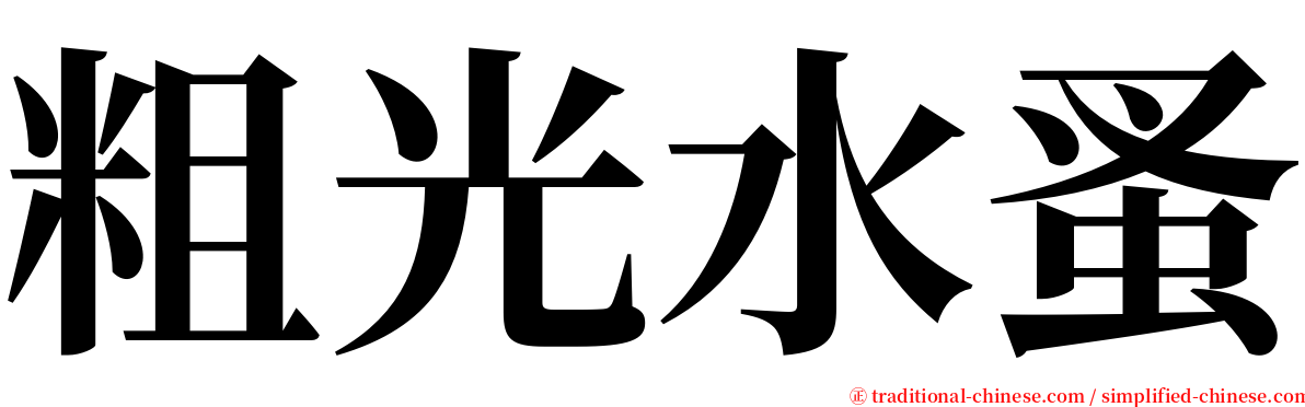 粗光水蚤 serif font