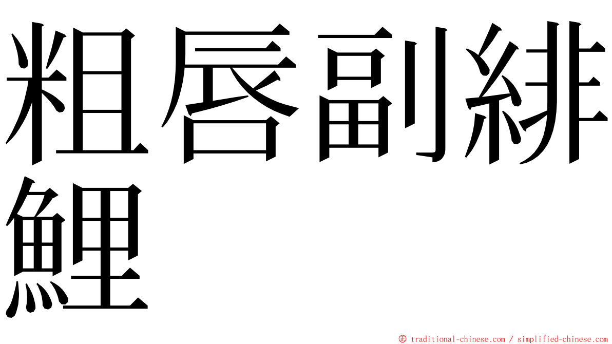 粗唇副緋鯉 ming font