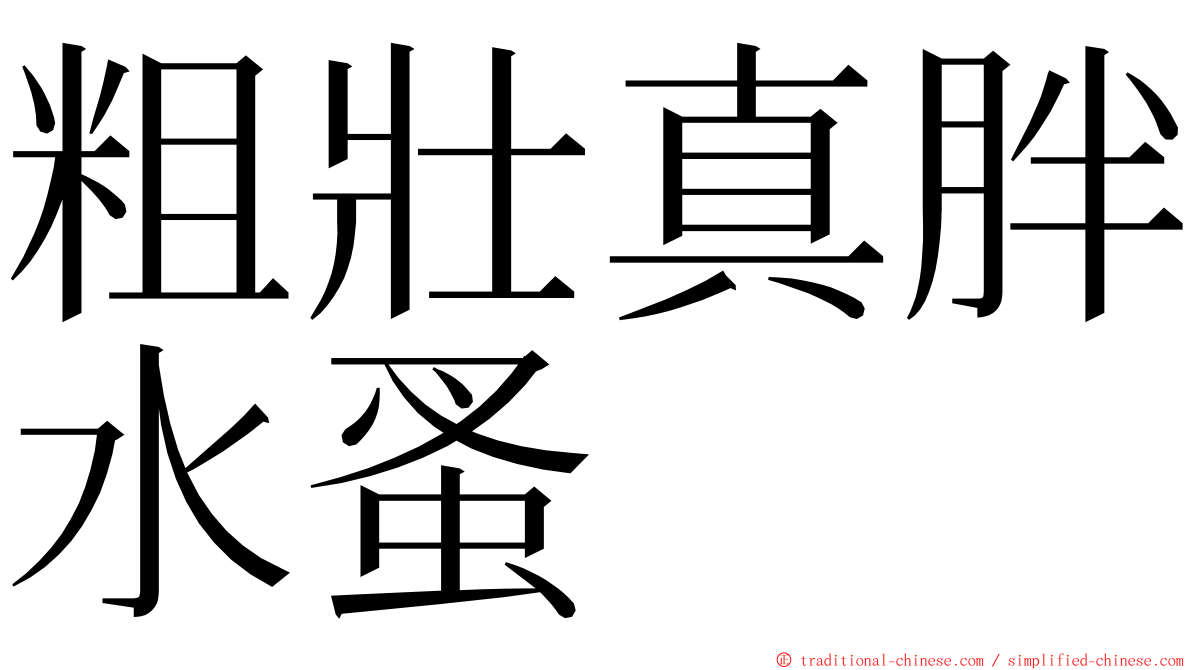 粗壯真胖水蚤 ming font