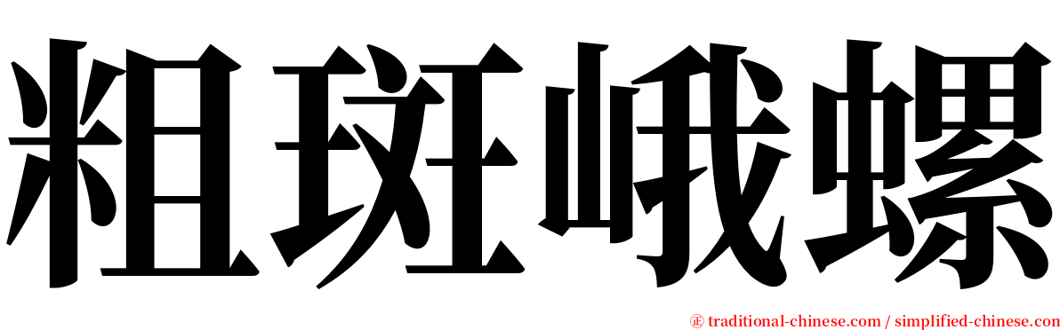 粗斑峨螺 serif font