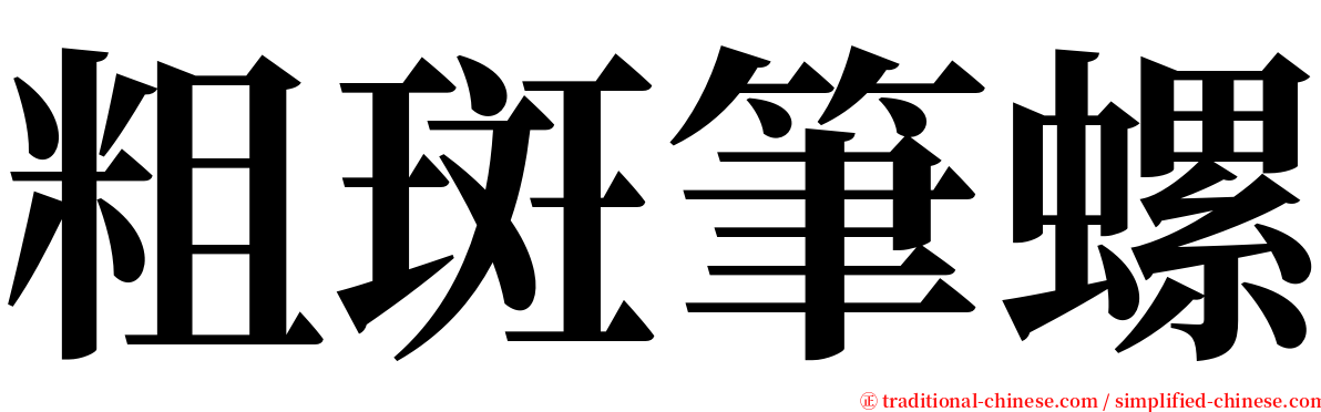 粗斑筆螺 serif font