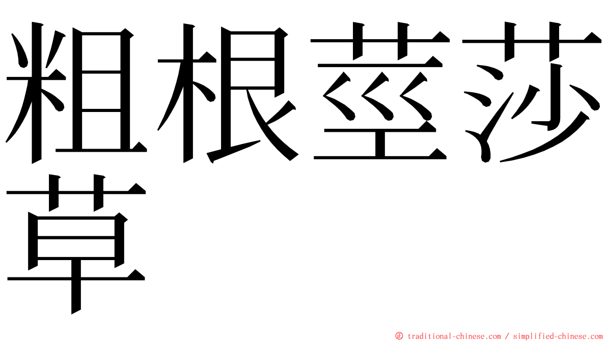 粗根莖莎草 ming font