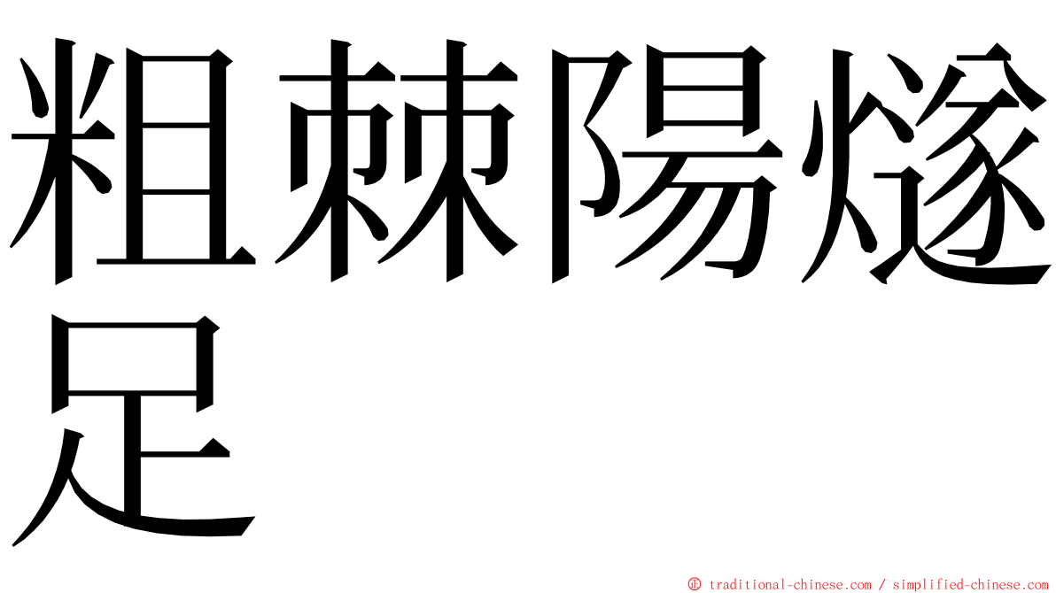 粗棘陽燧足 ming font